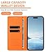 IVY Luxury Leather Wallet Case with RFID Blocking & Magnetic Closure, Shockproof Protective Cover for Honor X9c Smart 5G (Business Style) - Orange