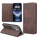 YSONCHAN Handyhülle für Oukitel C68, PU Lederhülle mit RFID-Blockierung, Magnetverschluss, Stoßfeste Flip Wallet Schutzhülle. Braun