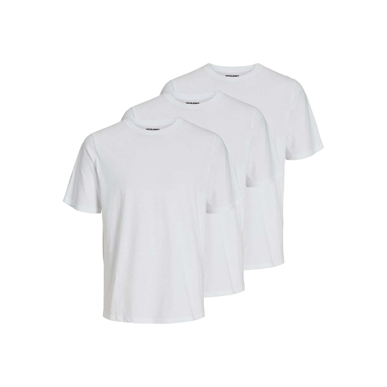 JACK & JONES Herren Tee Rundhals 3er-Pack Weiß, XXL