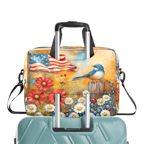 Bolso para portátil impermeable 16 pulgadas flores bandera USA miniatura 7
