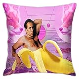 DOIARSEI Nicolas Actors Cage Pillowcase Decorative Pillow Covers 18x18 inch Square Cushion Case for Living Room Bedroom Sofa Cars, White