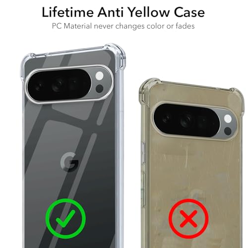 Image of Jkobi Shockproof Crystal-Clear Back Cover for Google Pixel 10 Pro XL (Anti Yellow Case | Drop & Camera Protection | Hard Polycarbonate)
