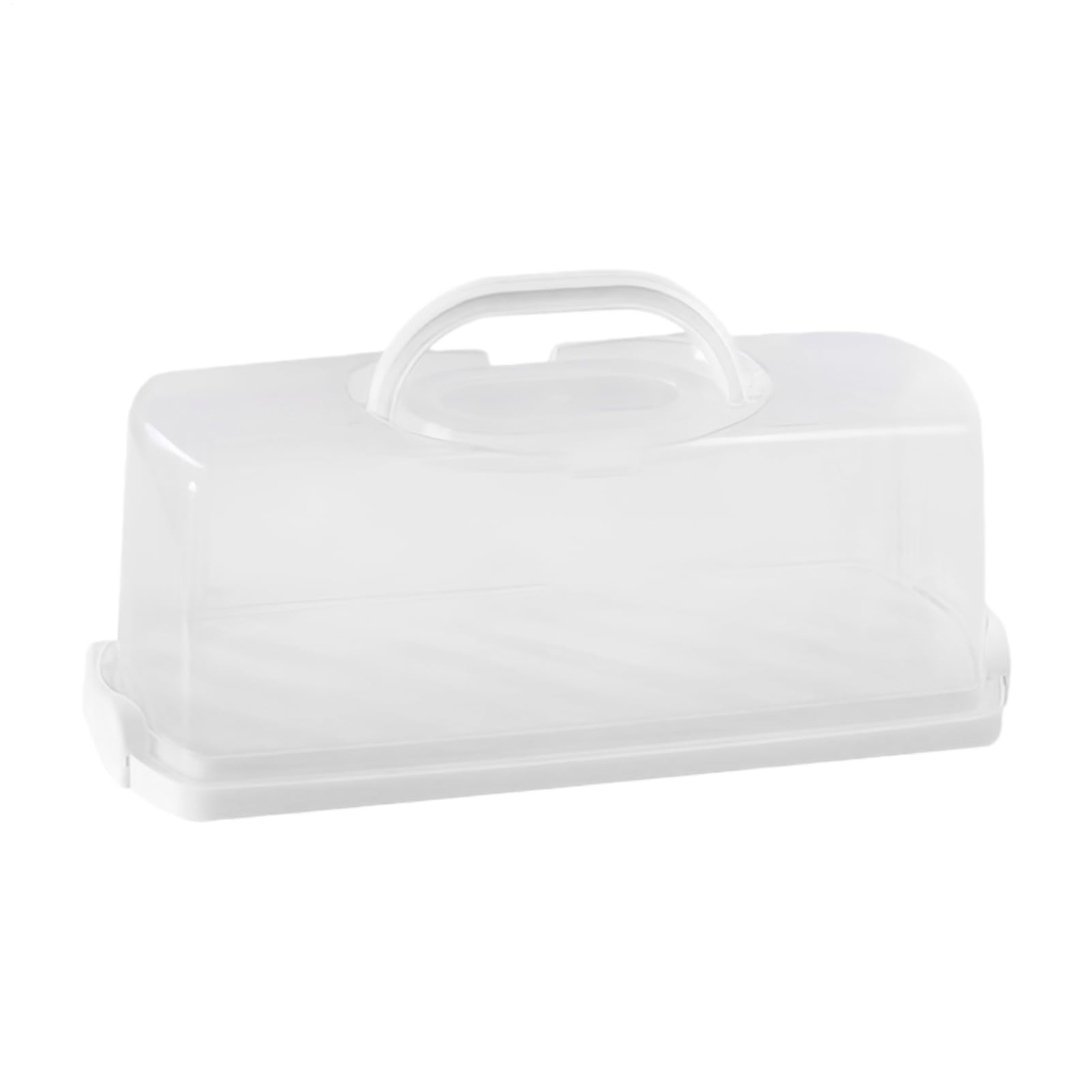 Portatartas rectangular con asa portátil de material alimentario para conservar pan y bizcochos