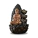 ZEN’LIGHT, Zimmerbrunnen Buddha Hartha, Dekoration Zen und Feng Shui, originelles Geschenk Buddha, LED-Beleuchtung Mehrfarbig, leise Pumpe, L 27 x B 27 x H 40 cm