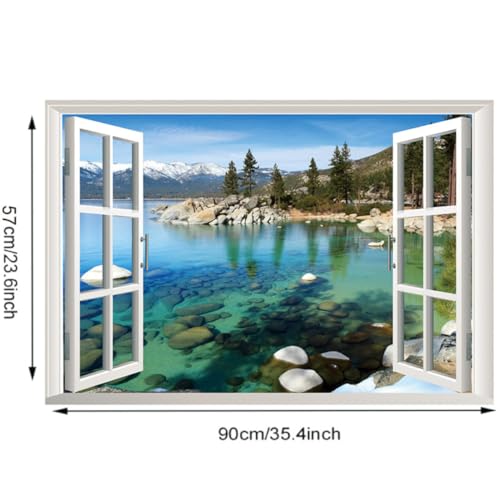 Vinilo para decoración de salón y habitación PRETYZOOM ventana 3D autoadhesiva 7