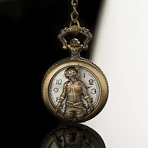 Image of AUGEN Pocket Watch Metal Keychain P.U.B.G Retro Vintage for Gifting With Key Ring Anti-Rust (Pack Of 1)