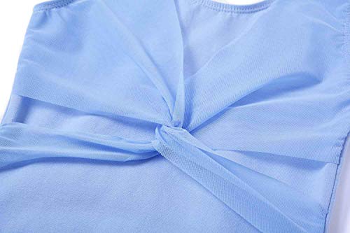 MdnMd Sleeveless Tank Leotard for Girls with Mesh Cross Front (Blue, 12-14 Years) by MdnMd - Used condition - Image 3