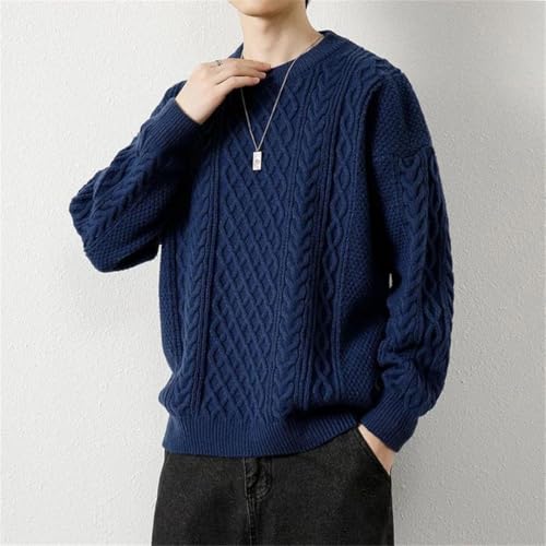 Men's Slim Fit Long Sleeve Pullover Round Neck Harajuku Knitted Sweater3