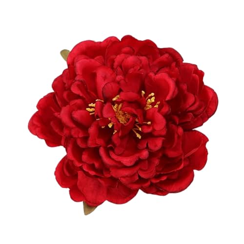 Broche de flor de peonía de 6 pulgadas con fijación para damas de honor