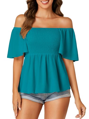 Image of LYANER Women's Square Neck Cute Peplum Top