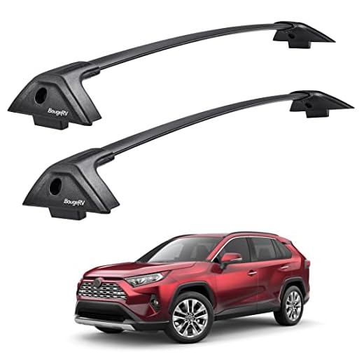 BougeRV Car Roof Rack Cross Bars for 2019 2020 Toyota RAV4 with Side Rails, Aluminum Cross Bar Replacement for Rooftop Cargo Carrier Bag Luggage Kayak Canoe Bike Snowboard Skiboard