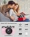 2024 Upgrade VJIANGER Digital Camera for Photography Vlogging Camera for YouTube with WiFi, 180° Flip Screen, 16X Digital Zoom, 52mm Lens, 2 Batteries, 32GB Micro SD Card(Pink)