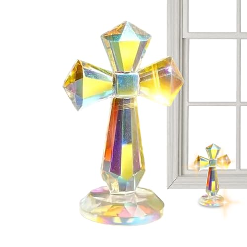 Pendentif en verre contre les pièces sombres, bijou religieux lumineux