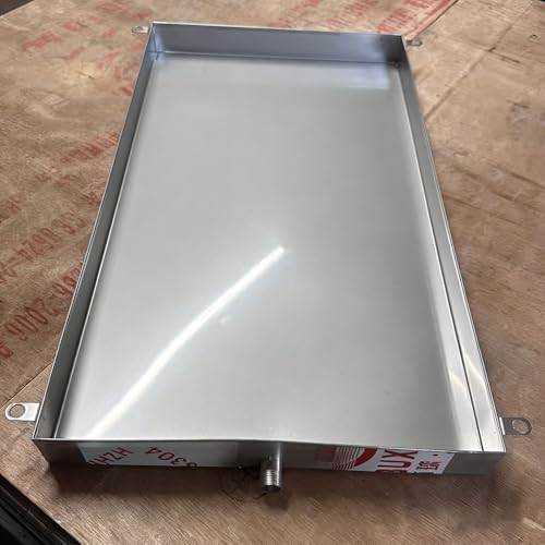 Bandeja de condensado de acero inoxidable 304 de 5 cm de alto, contenedor de recogida de agua a prueba de fugas para sistemas de aire acondicionado interior y exterior (80 x 30 cm)