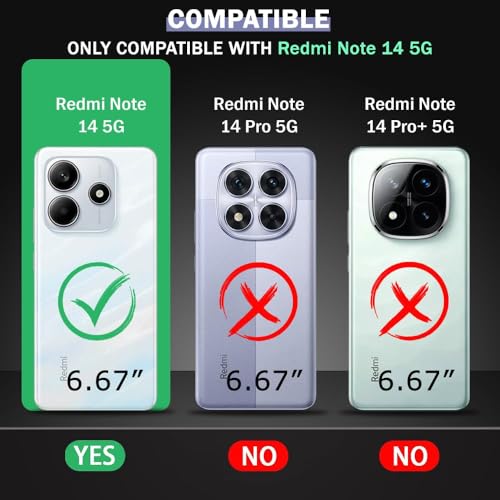 Image of Shockproof Case for Mi Redmi Note 14 5G | Full Camera Protection | TPU Flexible Back Cover for Mi Redmi Note 14 5G (Matte Black)