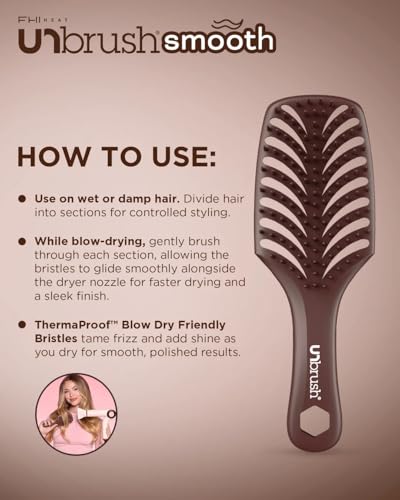 Image of FHI Heat UNbrush Smooth Collection Heat Resistant Detangling Smoothing Brush for Pain-Free Brushing on All Hair Types