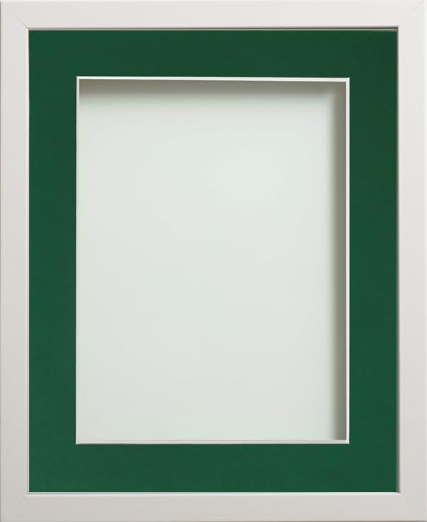 Frame Company Webber White with Bottle Green Mount, 9x7 for 7x5 inch
