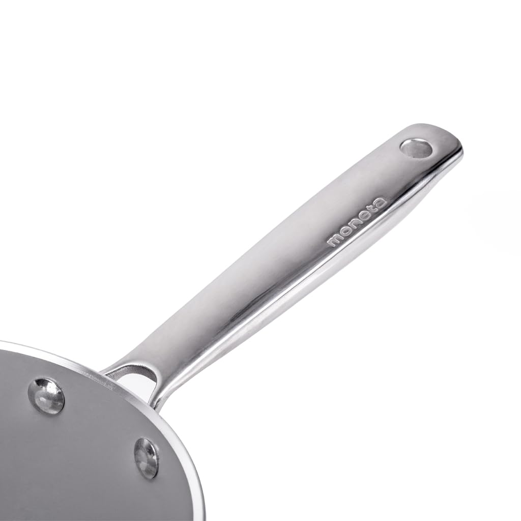 Wok Moneta Armonia 32 Cm - Induction, Antiadhésif Effet Pierre, Poignées Acier - Fabriqué En Italie