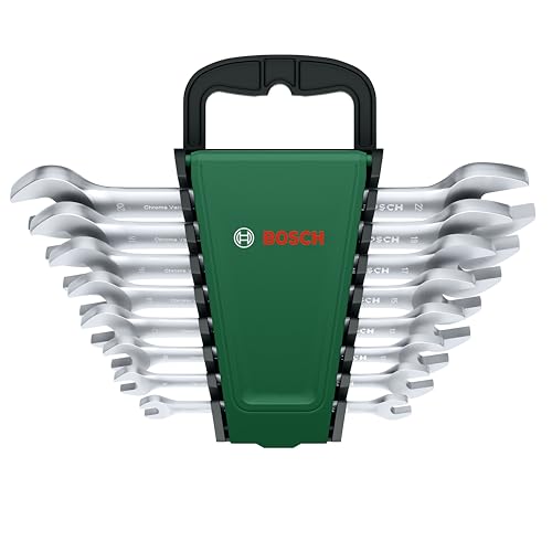 Image of Bosch Double Open-End Wrench Set 8-Piece | Carbon Steel Double Open End Wrench Set | Precision Machined Heads | Durable & Corrosion Resistant | Metric Spanner Set | For Workshop & DIY Use