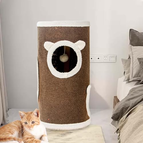 Rascador para gato grande L tipo casa cama con juguete de sisal 7