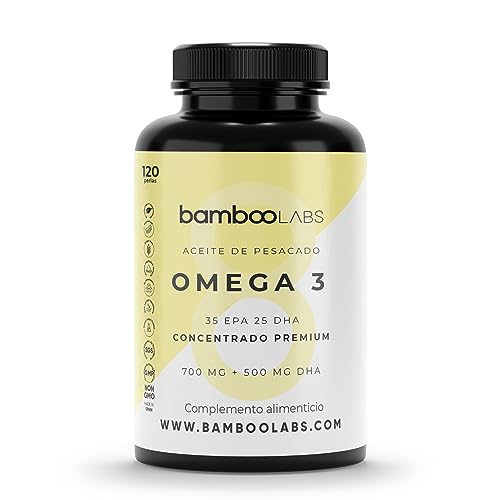 Omega 3 2000mg por Dosis Diaria Concentración Máxima 700mg EPA, 500mg DHA y Vitamina E, Con Acidos Grasos - 120 Cápsulas - Omega-3Capsulas Aceite de Pescado (Omega3)