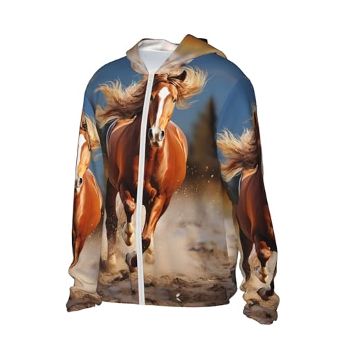 Sun Shirts Red Runing Horse Printed Sun Protection Hoodie Rash Guard Shirt Long Sleeve Fishing Running Outdoor2