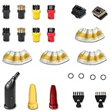 23 Stück Zubehör für Kärcher Dampfreiniger Easyfix SC1 SC2 SC3 SC4 SC5, Dampfreiniger Bürste Set, inkl Gebogene Düse, Mikrofaser-Tuch, Professionelles Reinigungs Zubehör Mikrofasertuch-Handdüse