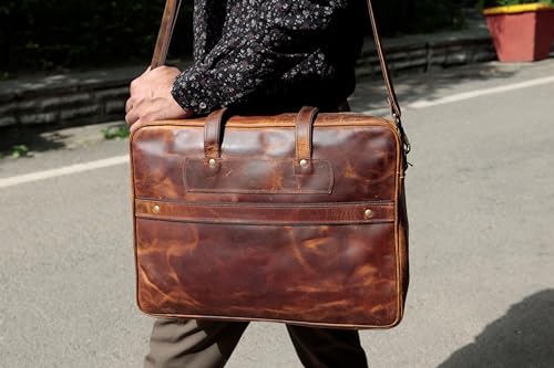 16 Inch Leather briefcases Laptop Messenger Bags for Men and Women Best Office Satchel Bag3