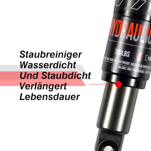 CNCLOL Fahrrad Stoßdämpfer Hinten, Fahrrad dämpfer 165mm x 750lbs für Mountainbike/Mtb/Mtn/ebike/Elektroroller/Dirtbike Hydraulische Shock Absorber.