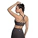 YITTY Active Women's Ultraluxe Strappy Medium Impact Bra, Athleisure, 4-Way-Stretch, Onyx, M