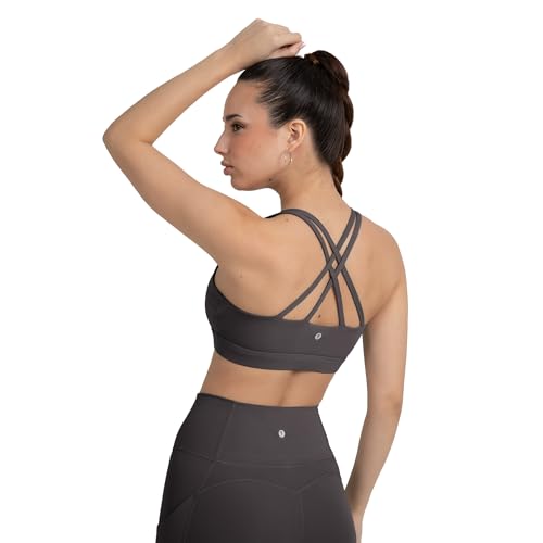 Image of YITTY Active Women's Ultraluxe Strappy Medium Impact Bra, Athleisure, 4-Way-Stretch