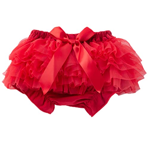 Vobozeany Bébé Filles Culotte Bloomer Coton Nouveau-Né Tutu Short à Volant Dentelle Noeud Couvre-Couche Shorty Boxer Bas de Pyjama Cover