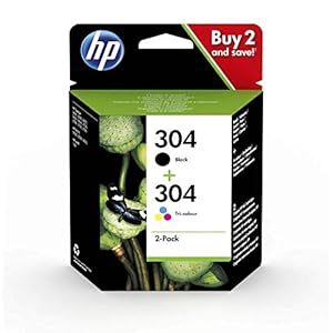 HP 304 (3JB05AE) Multipack Original Druckerpatronen 1xSchwarz,1x Farbe für HP DeskJet 26xx, 37xx, ENVY 50xx, 2 Count (Pack of 1), 120 Seiten (Schwarz)