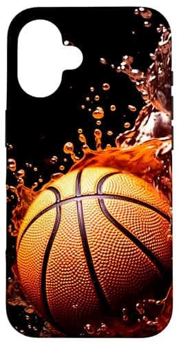 Custodia per iPhone 16 di Basketball Lover Gifts - Tema Basket, Portafoglio/Pieghevole, Assorbe gli Urti, Policarbonato (PC) e TPU
