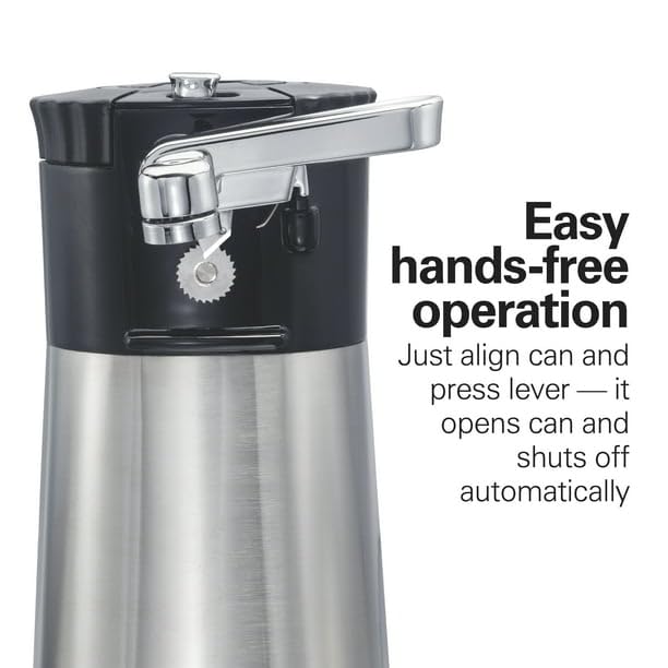 Open Station Electric Automatic Can Opender, Includes Multi-Tool and 2 Jar Openers, Black and Stainless Steel, 76382