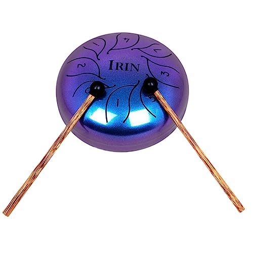HEMOTON 5.5'' Hollow Steel Tongue Drum Ethereal Percussion Instrument Small Drum for Yoga Meditation Music Education