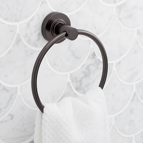 Signature Hardware 953786 Lexia 6-1/2" Wall-Mounted Towel Ring - Gunmetal
