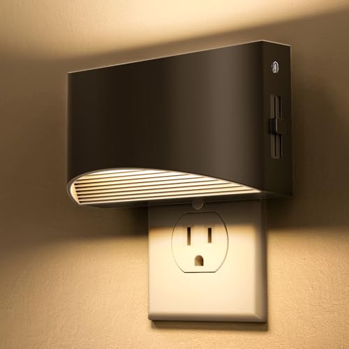 Image of L LOHAS LED Night Lights Plug into Wall, 2 Pack Dimmable Modern LED Bright Night Light for Kids,Dusk to Dawn Sensor, 0-150LM Adjustable Brightness,Soft White 3000K, for Hallway Bedroom Stairway