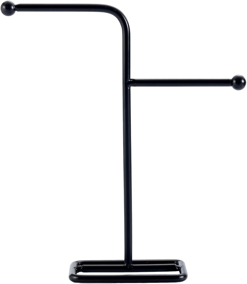SUNNYCLUE Earring Display Stand,Jewelry Display Holder Black Jewelry Towers No Hole Necklace Stand Holder Storage Bangles Rings Earrings Watch Hanging Organizer for Selling Home Storage Show Photo