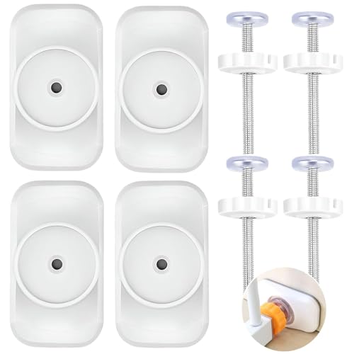 Lunriwis - Lot de 8 tiges d'extension de barrière pour bébé, 4 protections murales pour barrière de bébé avec 4 boulons de compression, barrière de sécurité télescopique pour protéger les bébés animaux