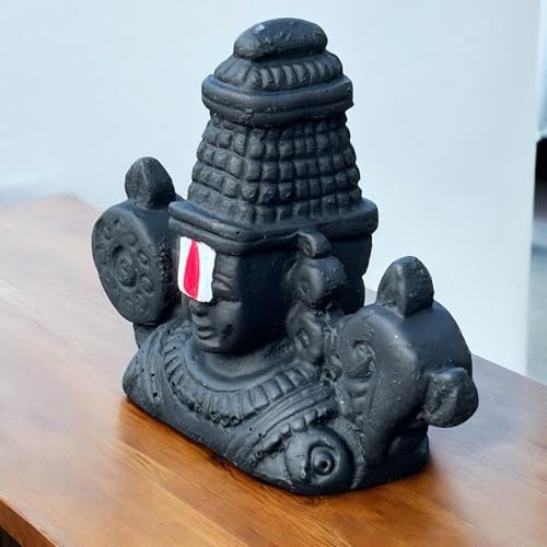 Image of Tirupati Balaji Idol for Car Dashboard, Venkateswara Swamy murthi, Vaastu Advised Balaji Statue - Tirupati Balaji Murti Idols for Pooja Room (Black Small 6 CM)