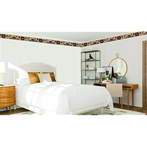 Dundee Deco DDAZBD9168 Peel and Stick Wallpaper Border Stars Red Beige Sign Wall Border Retro Design 15 ft x 7 in 457m x 1778cm Self Adhesive