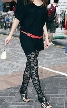 Floral Lace Leggings for Women Elastic Waist See Through Mesh Pants Y2k Vintage Fishnet Tights Pantihose - Image 3