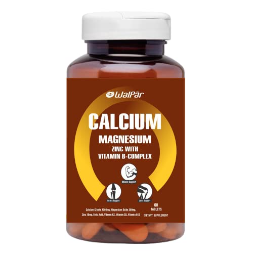 WALPAR Citrate Supplement 1300mg with Calcium Magnesium Zinc Supplements Vitamin D3 D B12 B Complex for Men and Women, Ideal for Bone Health, Joint Support Supplement & Sports Recovery, 120 Veg Tablet WALPAR Citrate Supplement 1300mg with Calcium Magnesium Zinc Supplements Vitamin D3 D B12 B Complex for Men and Women, Ideal for Bone Health, Joint Support Supplement & Sports Recovery, 120 Veg Tablet