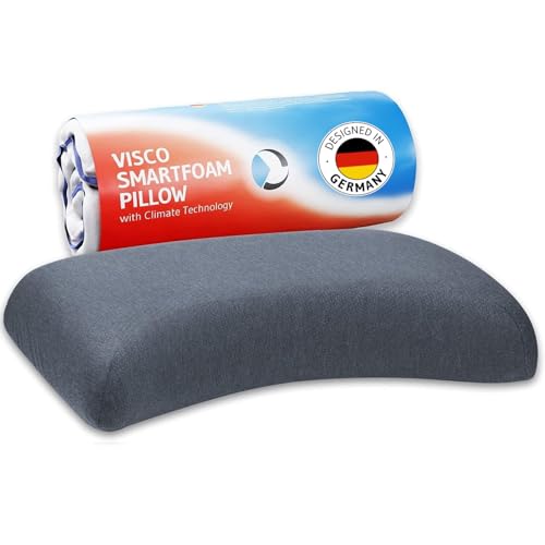 Kopfkissen Luna Quickdry | Höhenverstellbares Memory-Schaum Nackenstütz-Kissen mit Klima-Bezug | Ergonomisches Seitenschläfer-Kissen mit schnelltrocknendem Bezug | ergonomisches Nackenkissen
