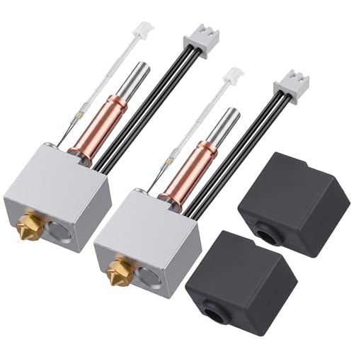 2PCS Kobra 3/3 V2 Combo Bi-Metal Hotend 0.4mm Messingdüse 3D Printer Extruder Druckkopf mit Silikonsocke Compatible with ANYCUBIC Kobra 3 and Kobra 3 V2 Combo 3D Drucker