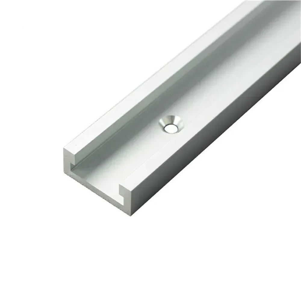 Aluminum T-Slot Bar 300-500MM 30 Type T Shape Miter Track Jig, Red/Silvery/Blue Aluminum Alloy Woodworking Chute Rail 1pc(Silvery,400mm)
