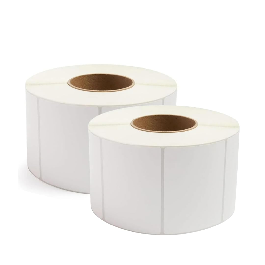 TB1 Products 5 Rolls (2500 Labels) – Writable Rectangle Labels 50x75mm – White Blank Sticker Rolls with Strong Adhesive for Office, Kitchen, Storage, Inventory, Pantry & Classroom Use
