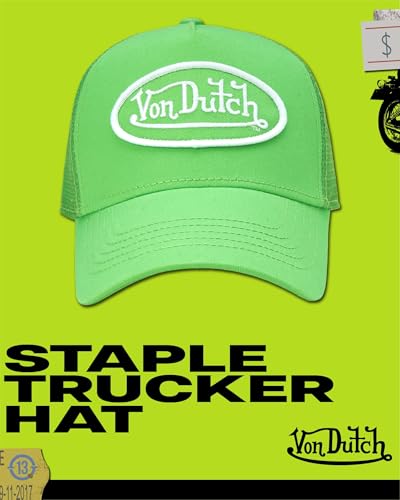 Image of Von Dutch Unisex Trucker Hat - Retro Classic Solid Color Mesh Back Snapback Baseball Cap for Men & Women.