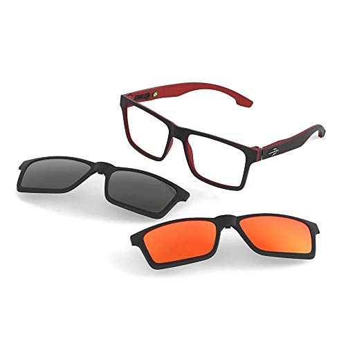 Óculos de grau mormaii swap preto parede vermelho fosco